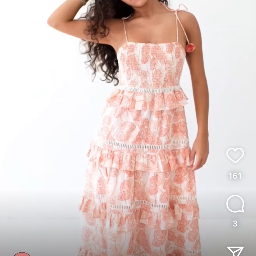 Marea coral cove ruffle maxi dress